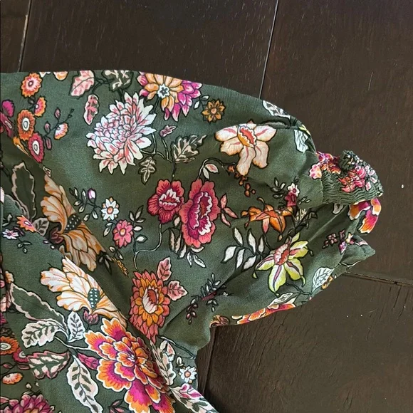 LOFT Floral Green Dress - Picture 4 of 4